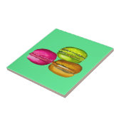 Colorful Macarons waterverf art funky Tegeltje (Zijkant)