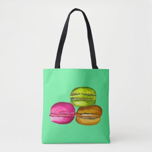 Colorful Macarons waterverf art funky Tote Bag (Voorkant)