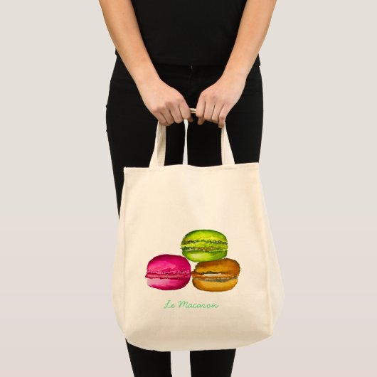 Colorful Macarons waterverf art funky Tote Bag (Voorkant (product))