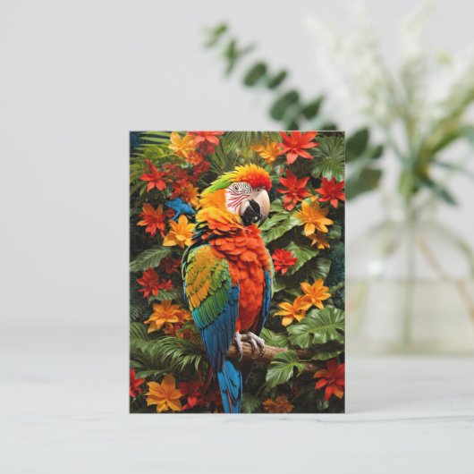 Colorful Macaw Bird Briefkaart (Staand voorkant)