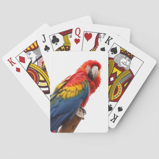 Colorful Macaw Chic Classy Mod Tropisch Speelkaarten (Achterkant)