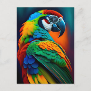 Colorful Macaw Parrot Bird Painting Briefkaart