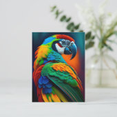Colorful Macaw Parrot Bird Painting Briefkaart (Staand voorkant)