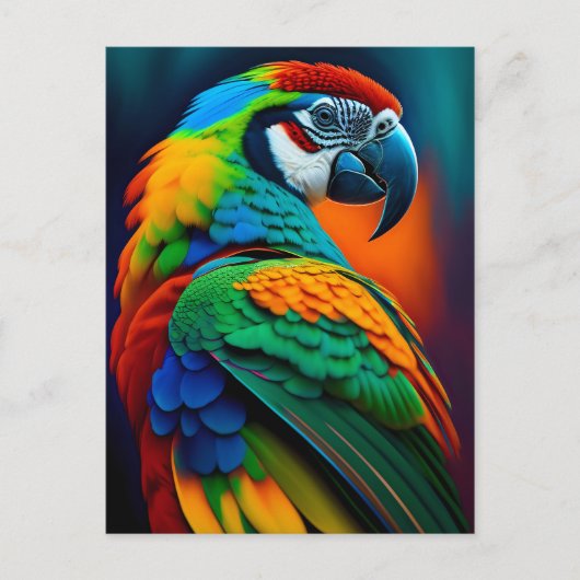 Colorful Macaw Parrot Bird Painting Briefkaart (Voorkant)