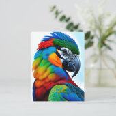 Colorful Macaw Parrot Bird Painting Briefkaart (Staand voorkant)