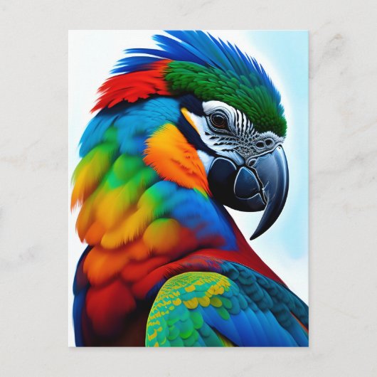 Colorful Macaw Parrot Bird Painting Briefkaart (Voorkant)