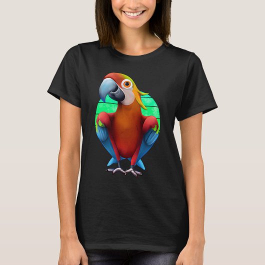 Colorful Macaw Parrot Sunset T-shirt (Voorkant)