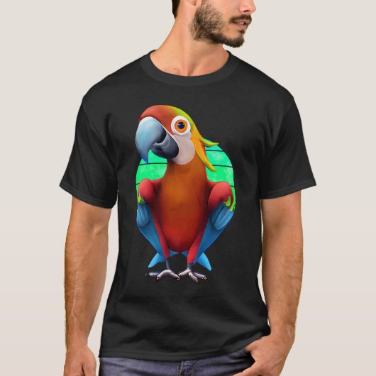 Colorful Macaw Parrot Sunset T-shirt (Voorkant)