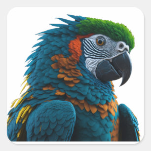 Colorful Macaw Parrot Vierkante Sticker