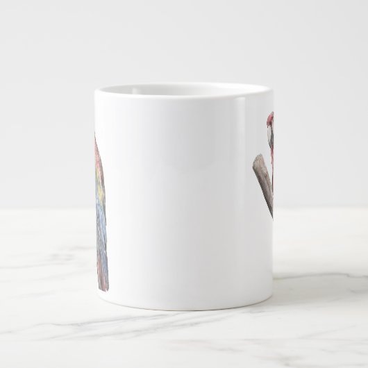 Colorful Macaw Parrot Waterverf Grote Koffiekop (Voorkant)