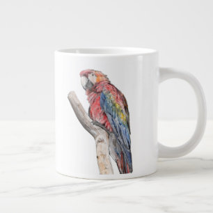 Colorful Macaw Parrot Waterverf Grote Koffiekop