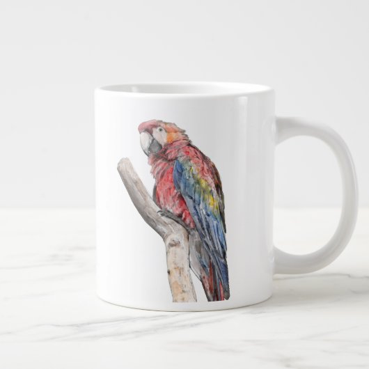 Colorful Macaw Parrot Waterverf Grote Koffiekop (Rechts)