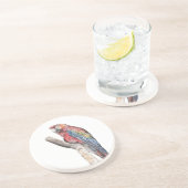 Colorful Macaw Parrot Waterverf Zandsteen Onderzetter (Zijkant)