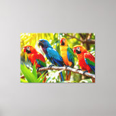 Colorful Macaw Parrots Bird Art Canvas Afdruk (Voorkant)