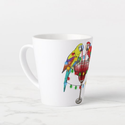 Colorful Macaw Parrots Drink Red Latte Mok (Linkerhoek)