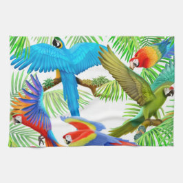 Colorful Macaw Parrots Kitchen Towel Theedoek