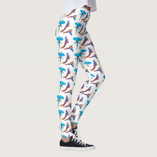 Colorful Macaw Parrots Leggings (Rechts)