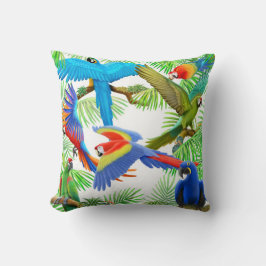 Colorful Macaw Parrots Pillow Kussen