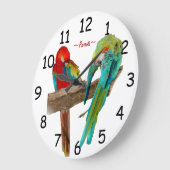 Colorful Macaw Parrots Wall Clock Grote Klok (Hoek)