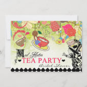 Colorful Mad Hatter Bridal Shower Uitnodiging (Voorkant)