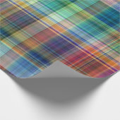 Colorful Madras Pset Stripe Patroon Cadeaupapier (Hoek)