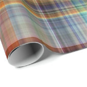 Colorful Madras Pset Stripe Patroon Cadeaupapier (Rol Hoek)