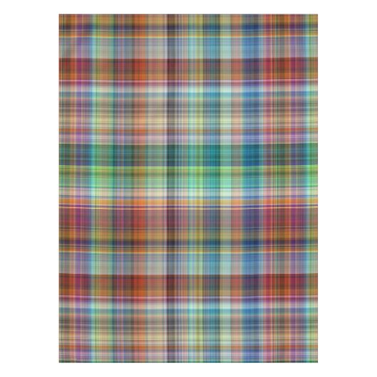 Colorful Madras Pset Stripe Patroon Tafelkleed (Voorkant)