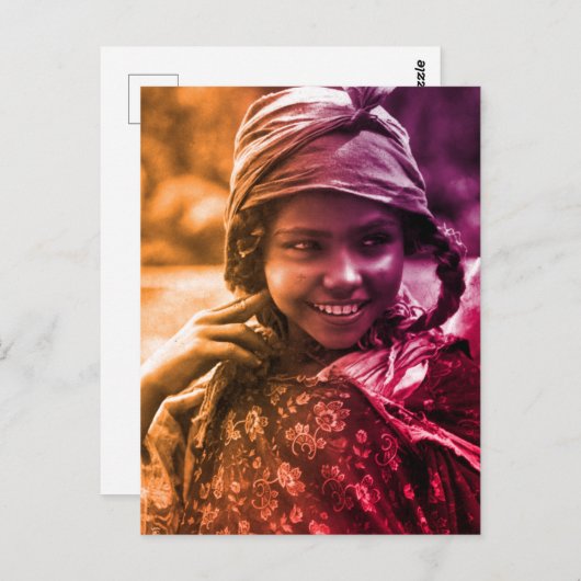 Colorful Maghreb Tunesische Djerba-meisje Postca Briefkaart (Voorkant / Achterkant)