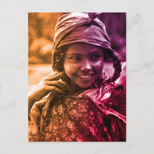 Colorful Maghreb Tunesische Djerba-meisje Postca Briefkaart (Voorkant)