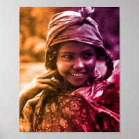 Colorful Maghreb Tunesische Djerba meisje Poster