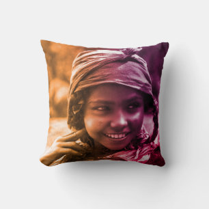 Colorful Maghreb Tunesische Djerba-meisje Throw Kussen