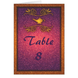 Colorful Magic Lamp Wedding Table Number Kaart