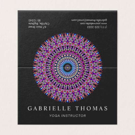 Colorful Magic Mandala Visitekaartje (Buitenkant ongevouwen)