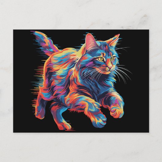 Colorful Maine Coon Briefkaart (Voorkant)