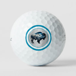 Colorful Majestic Bison Golf Balls Golfballen