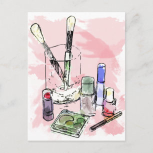 Colorful Makeup Illlustratie Briefkaart