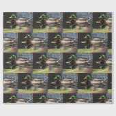 Colorful Mallard Duck Water Reflectie Cadeaupapier (Vlak)