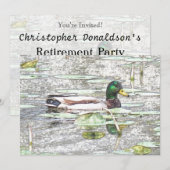 Colorful Mallard-eend Art Retirement uitnodiging (Voorkant / Achterkant)