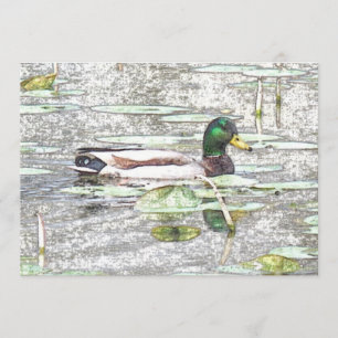 Colorful Mallard-eend Art Retirement uitnodiging