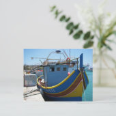 Colorful Maltese Vissen Boat Briefkaart (Staand voorkant)