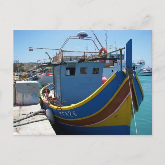 Colorful Maltese Vissen Boat Briefkaart (Voorkant)