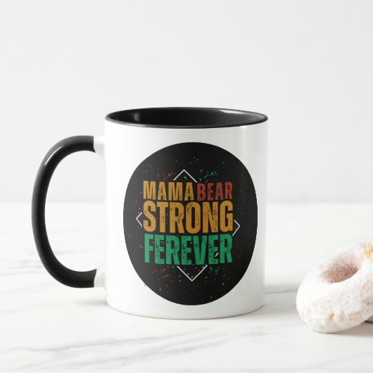 Colorful Mama Bear Strong Forever Mok (Met donut)