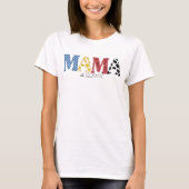 Colorful Mama Est Date Country Mam Matching T-shirt (Voorkant)