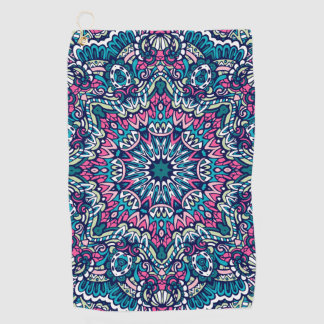 Colorful Mandala Aztec Pattern Indian Mexican Ethn Golfhanddoek