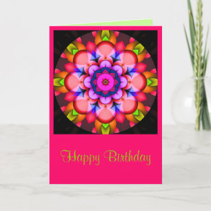 Colorful Mandala Birthday-kaart Kaart