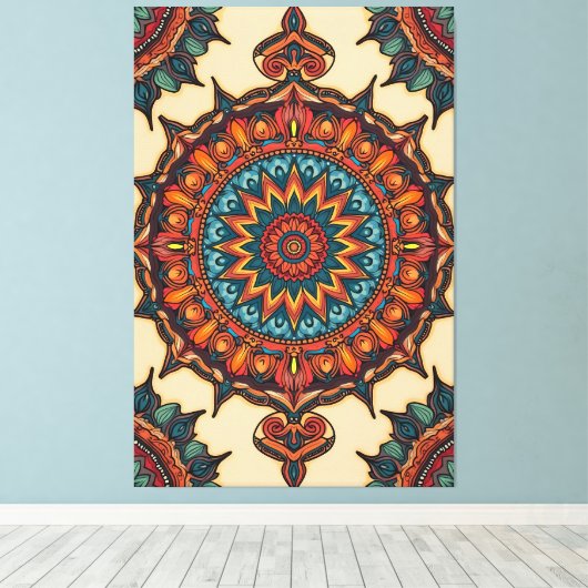 Colorful Mandala Canvas Afdruk (Insitu (Houten vloer))