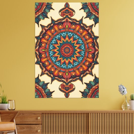 Colorful Mandala Canvas Afdruk (Insitu (Woonkamer))
