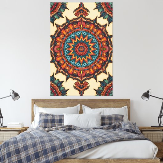 Colorful Mandala Canvas Afdruk (Insitu (Slaapkamer))