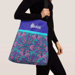 Colorful Mandala Design, Paarse roze Aqua Crossbody Tas