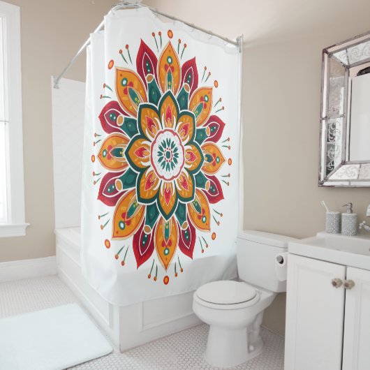Colorful mandala douchegordijn (In situ)